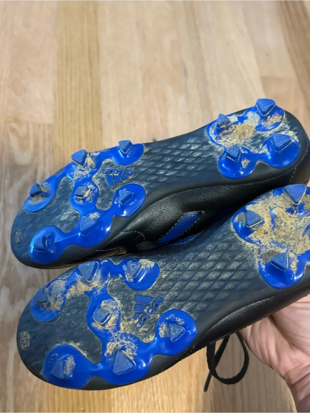 adidas Goletto VIII Firm Ground Kids' Soccer Cleats Sz 1 Black Blue